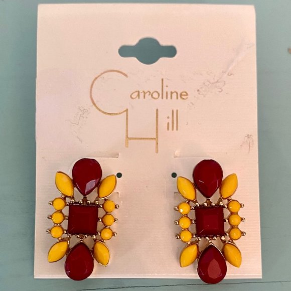 Caroline Hill Jewelry - Brand new Caroline Hill Garnet, Gold, and Yellow earrings! Never worn! 💛❤️